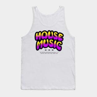 HOUSE MUSIC  - Bubble Outline Two Tone (black/gold/purple) Tank Top